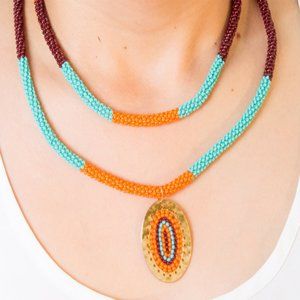 Crochet Necklaces set Accessories Handmade jewelry